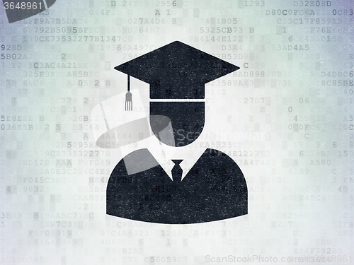 Image of Learning concept: Student on Digital Paper background