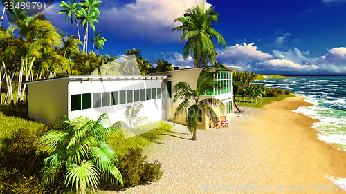 Image of Beach resort in tropical country