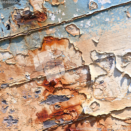 Image of Old boat with peeling paint background texture