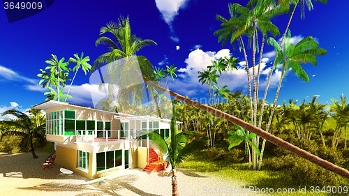 Image of Beach resort in tropical country