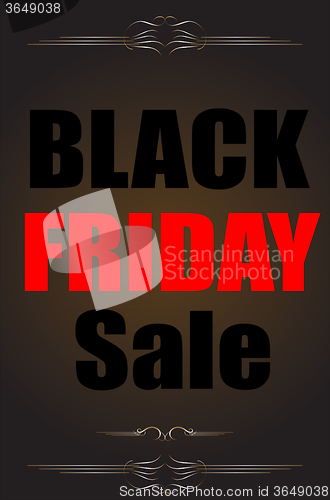 Image of Black Friday sale inscription design template. Black Friday banner. Vector illustration