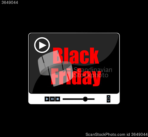 Image of Banner template for black Friday sale. Media Player. Vector illustration 