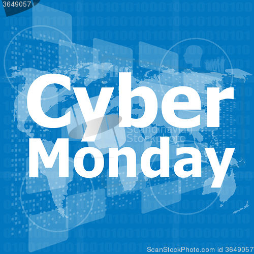 Image of cyber monday deals design. creative concept vector background for Web and Mobile Applications, Illustration template design, business infographic, page, banner. 