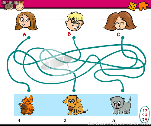 Image of maze paths task for kids