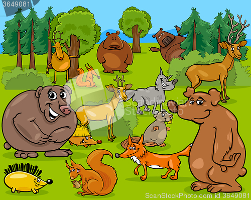 Image of forest animals cartoon illustration