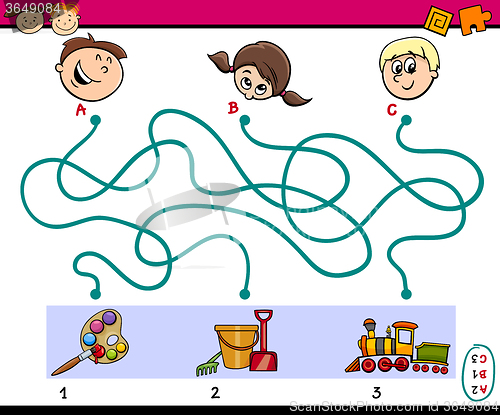Image of maze paths task for children