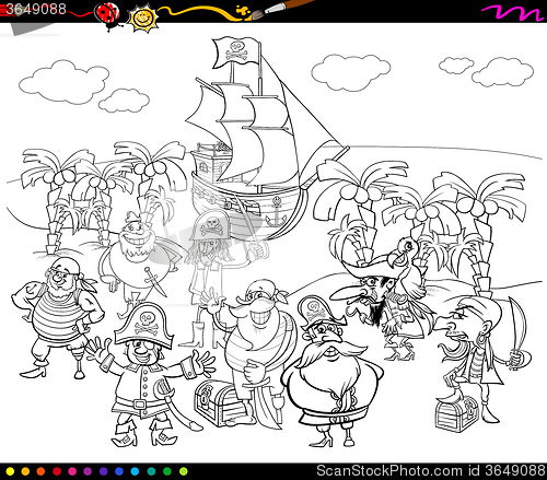 Image of pirates cartoon coloring book