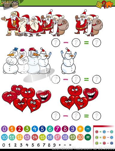 Image of math game cartoon illustration