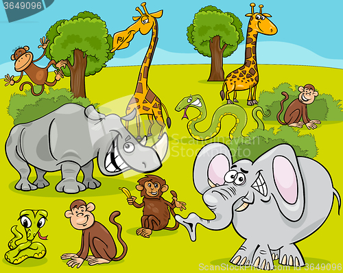 Image of safari animals cartoon illustration