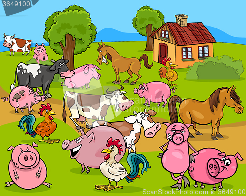 Image of farm animals cartoon illustration