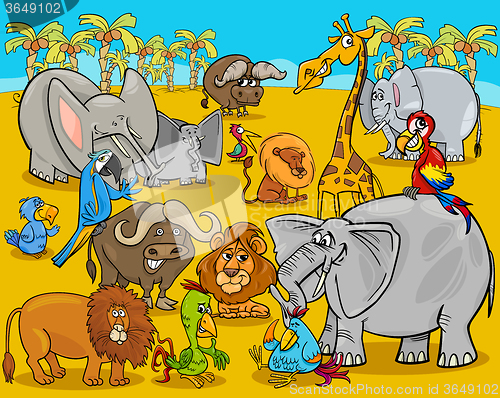 Image of safari animals cartoon illustration