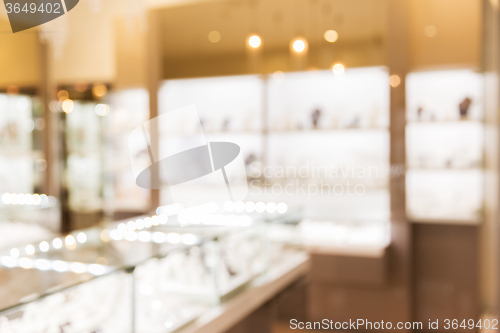 Image of jewelry store blurred background