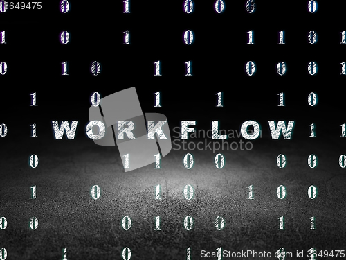 Image of Finance concept: Workflow in grunge dark room