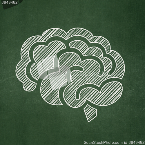 Image of Science concept: Brain on chalkboard background