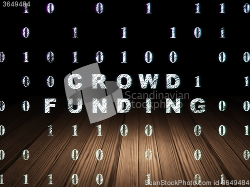 Image of Business concept: Crowd Funding in grunge dark room