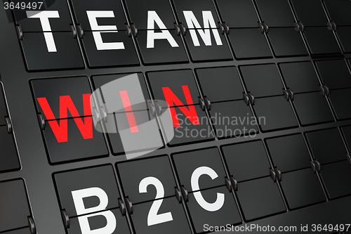 Image of Business concept: Win on airport board background