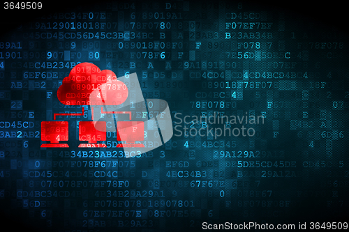 Image of Cloud computing concept: Cloud Network on digital background