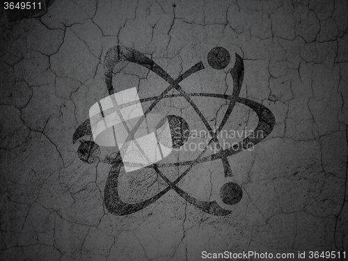 Image of Science concept: Molecule on grunge wall background