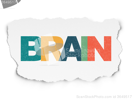Image of Medicine concept: Brain on Torn Paper background