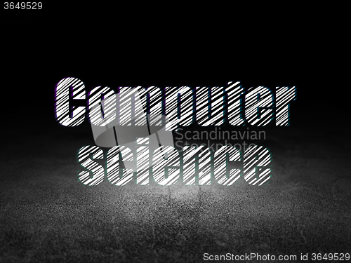 Image of Science concept: Computer Science in grunge dark room