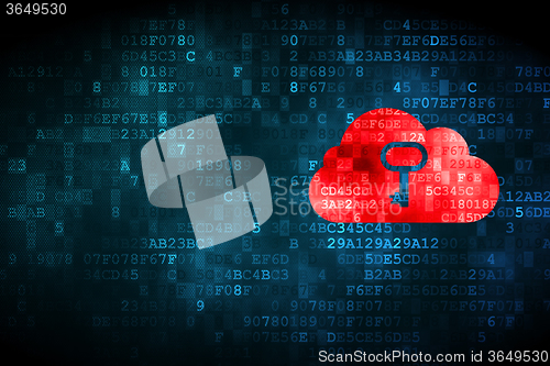 Image of Cloud technology concept: Cloud With Key on digital background