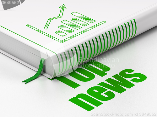 Image of News concept: book Growth Graph, Top News on white background