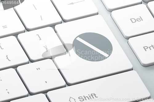 Image of Healthcare concept: Pill on computer keyboard background