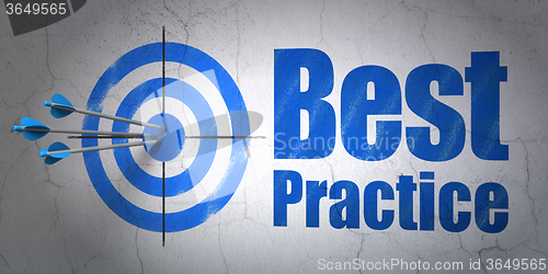 Image of Studying concept: target and Best Practice on wall background