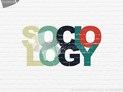 Image of Education concept: Sociology on wall background