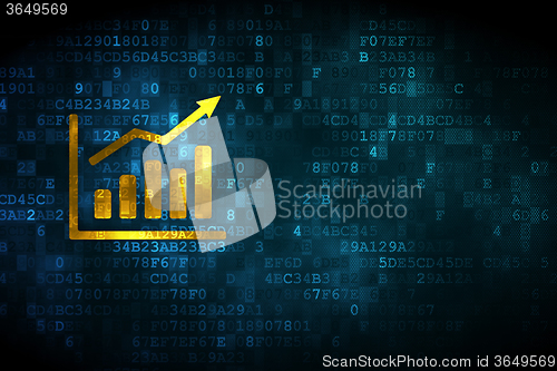 Image of News concept: Growth Graph on digital background