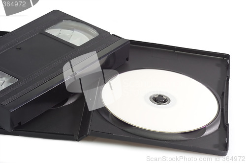 Image of Videocassette and digital versatile disc