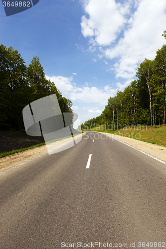 Image of asphalt road .  spring