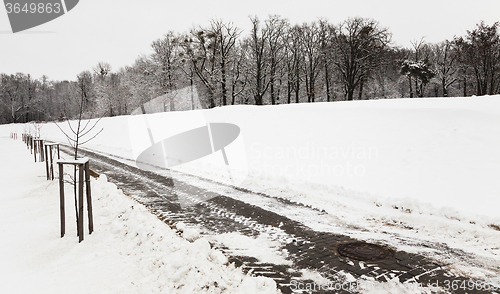Image of winter road . country 