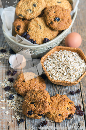 Image of Cookies from oatmeal and raisins.