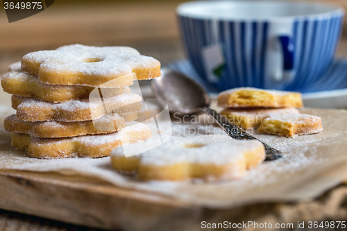 Image of Traditional Italian biscuits and a cup of tea.
