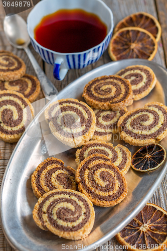 Image of Cookies in the form of a spiral.