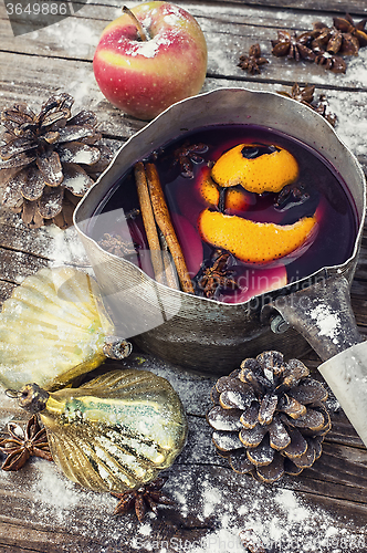 Image of Mulled wine in the old pot