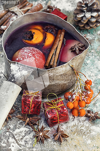 Image of Mulled wine in the old pot