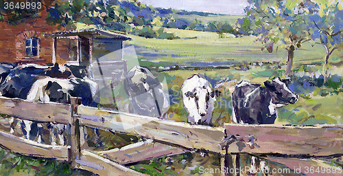 Image of landscape with cows in lower saxony