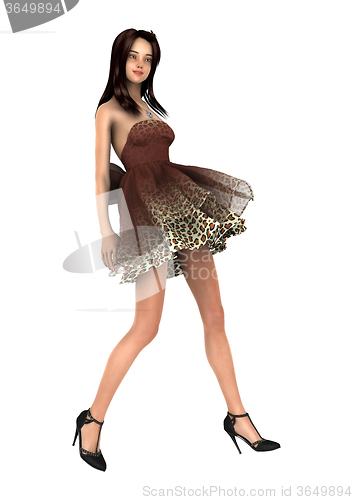 Image of Fashion Model on White