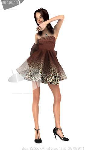 Image of Fashion Model on White