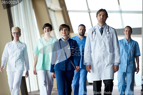 Image of doctors team walking