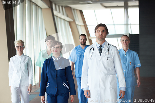 Image of doctors team walking