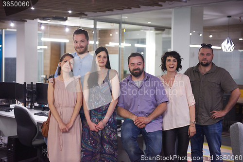 Image of portrait of business team at modern office