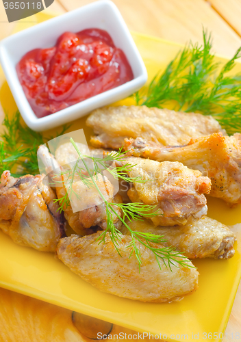 Image of Hot Meat Dishes - Grilled Chicken Wings with Red Spicy Sauce
