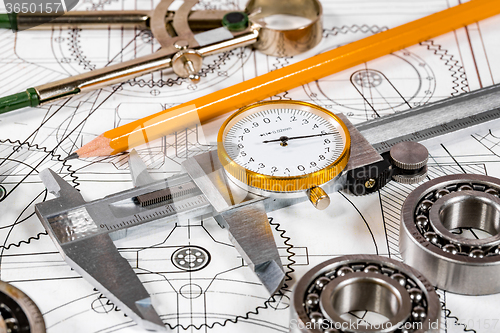 Image of Technical drawing and tools