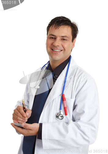 Image of Happy cheerful male doctor