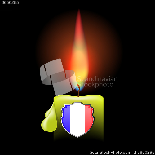 Image of Burning Candle and Shield