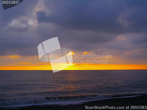 Image of sea skyline after sunset