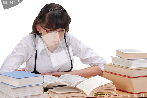 Image of Schoolgirl Reading Book